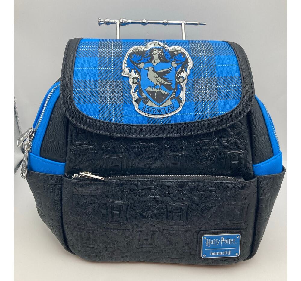 Harry Potter Ravenclaw House Plaid Blue Black Loungefly Mini Backpack